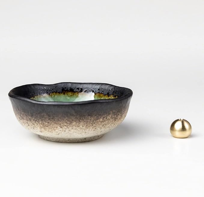 Asayu Japan Low Smoke Incense Gift Set with Incense Holder and Brass Stand, Floral Set (Jasmine & Rose) Incense Sticks with Mini Nature Aquamarine Incense Holder