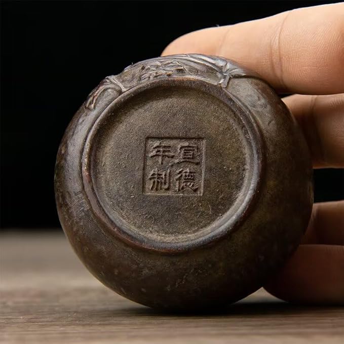 Incense Burner Chinese Incense Holder Brass Incense Burner Zen Copper Incense Burner Antique Style Home Office Fengshui Decor 2.6 * 2.6 * 2.2IN 0.6LB