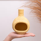 Handmade Ceramic Palo Santo Burner&Incense Holder-Mini Chimenea Dish for Sage Sticks,Copal,and Meditation Decor-Natural Clay Smudge Pot with Aromatic Design,Anxiety Relief Gifts for Women