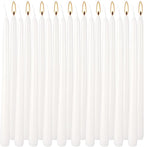 20 Pack White Taper Candles 12 Inch Tall 3/4 Inch Thick Burn 10 Hours