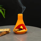Handmade Ceramic Chiminea Palo Santo Holder - Modern Medieval Incense Burner and Candlet Holder - Zen Home Decor