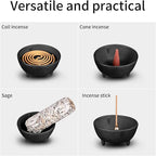 Cast Iron Incense Burner - 4 in 1Incense Holder Burner Set, Three-Legged Incense Ash Catcher with Lid for Rituals, Decoration, Etc
