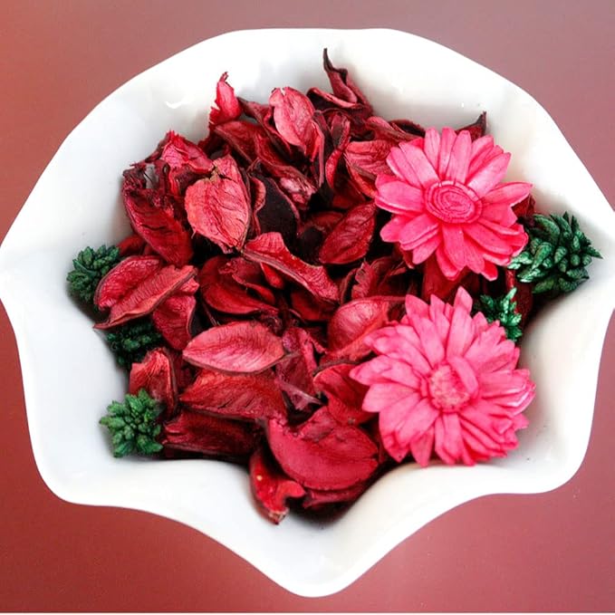 Christmas Potpourri Bags,Cinnamon Apple Scented Potpourri Bowl Filler,Red Decorative Dried Flower,Home Fragrance Sachet of Petals-Mini