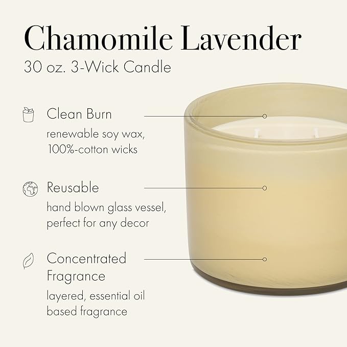 Lafco 3-Wick Candle, Chamomile Lavender, Master Bedroom