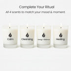 Natur IX Cleansing Scented Candles for Home | Sage & Palo Santo | Natural Non Toxic Soy Candles with Essential Oils | 50 H Long Burning | (Calm | Lavender, Basil & Jasmine)