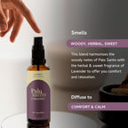 Palo Santo & Lavender Smudge Spray by Aromafume | 1 x 100ml / 3.38 fl oz l Aromatherapy | With Essential oils | Room Linen Spray | Natural Air freshners for home | Spiritual Meditation Accessories