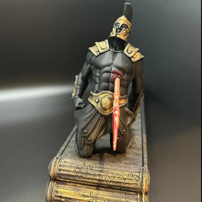 Gladiator Incense Holder - The Fallen Warrior, Funny Incense Burner for Sticks, Indoor/Outdoor Use, Resin Material
