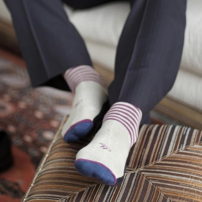 Pierre Henry Over the Calf Socks for Men (3 pairs) | Cotton Over the Calf Dress Socks | Long Socks Designed to Stay up 12+ hr