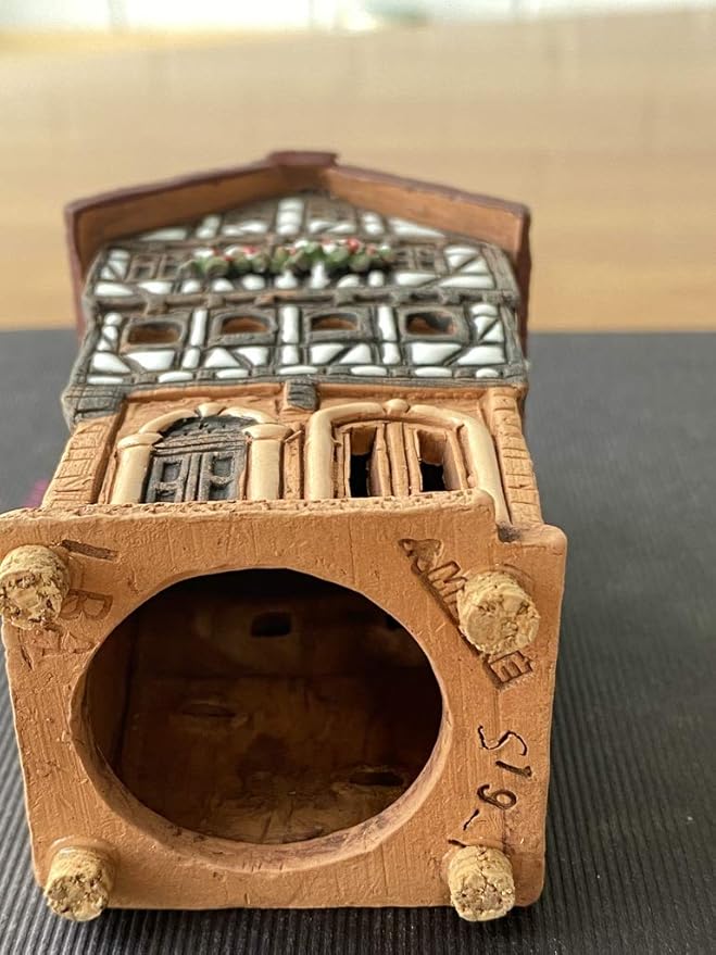 Ceramic Houses Collection - Collectible Miniature of Historic House in Lauterbach Germany - Cone Incense Holder Room Decor - Ceramic Incense Burner S19-1