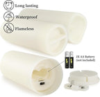 Set of 24 Flameless Led Battery Opeated (D2.2'' x H4''5''6'') Waterproof Outdoor Indoor Candles with 10-Key Remotes and Cycling 24 Hours Timer