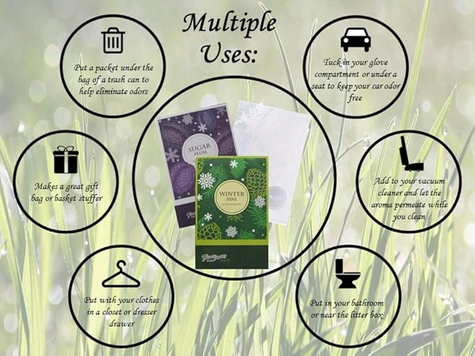 Simplicity Scents Sachets Winter Wonderland Bundle 3 Winter Pine, 3 Frost, 3 Sugar Plum - 9 Pack - Long Lasting, ECO-Friendly Home Fragrance Perfect for Any Space