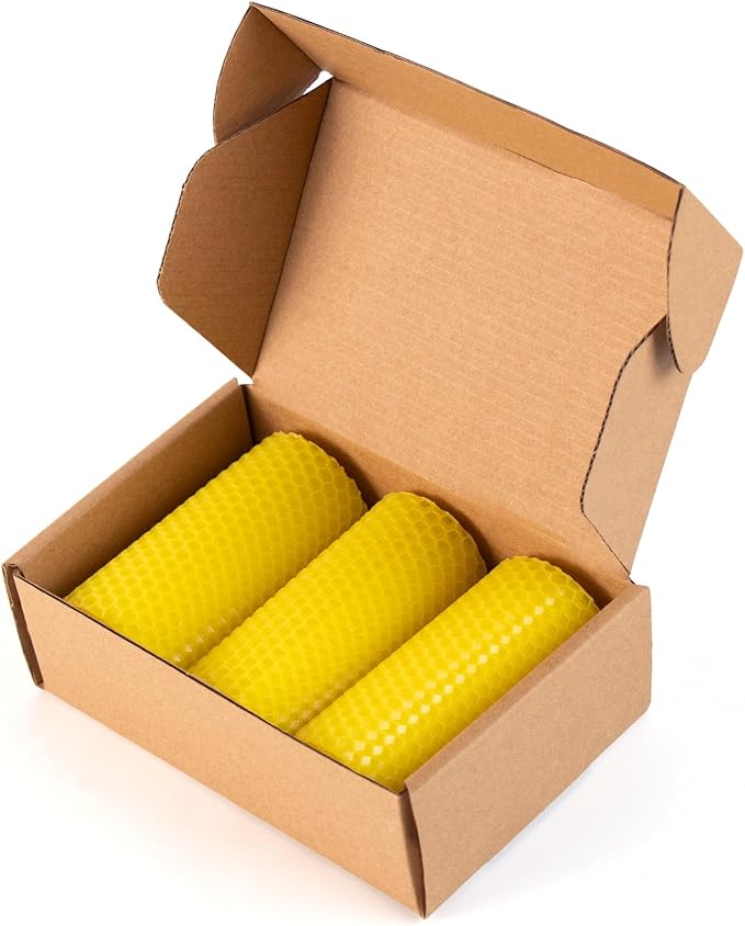 KONNI Beeswax Yellow Pillar Candles Set of 3, 2"x 4" Unscented Pillar Candles Bulk, 20 Hours Long Burning Candles, Smokeless&Dripless Large Round Candle for Wedding, Decoration, Parties, Spas, Dinner