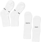 Cozy Earth Essential Calf Socks for Women and Men – Soft Mercerized Cotton Crew Socks 2-Pack Set – Heel & Arch Support