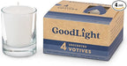 GoodLight Paraffin-Free Votive Candles, Vegan Palm Wax, Clean-Burning and All-Natural Votive White Candles | 15-Hour Burn Time (4 Unscented Votive Candles)