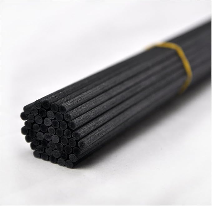 50 Pieces Fiber Reed Diffuser Replacement Refill Sticks for Aroma Fragrance (Black, 12" x4mm)