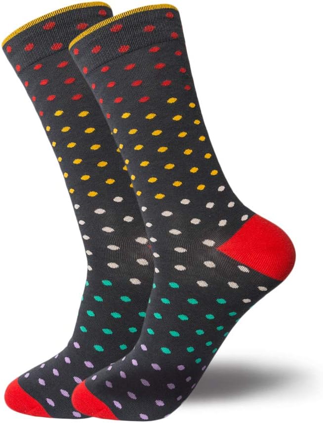 HHX YONLEE Dress Socks 5/6/10 Pairs Crew Argyle Colorful Cotton Novelty Casual Happy Fun