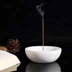 Koville Natural Marble Incense Holder, Incense Holder for Sticks with 9 Holes, Handmade Incense Burner Ash Catcher for Meditation Yoga SPA, Balsam Fir/Palo Santo/Sage/Cone (Grigio Fantasy)