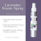 Victoria's Lavender Room Spray, All Natural Home Atmosphere Essential Oil Concentrated Room Fragrance, Air Freshener, Bathroom Odor Eliminator - Made in the USA, Lavender 4 Pack (4 Fl Oz)