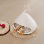 Yawlsow Palo Santo Holder Burner, Charcoal Bakhoor Incense Burner,Smudge Bowl,Sage Holder,Ash Catcher for Meditation Zen Decor (White+Mat)