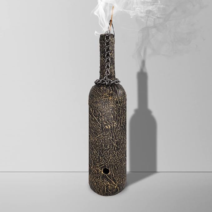 Sermo Glass Smoking Bottle Incense Holder Burner (Dragon - Golden)