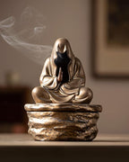 Ceramic Incense Burner for Cone & Coil – Faceless Buddha Statue for Protection & Zen Meditation, Home Decor to Ward Off Negativity