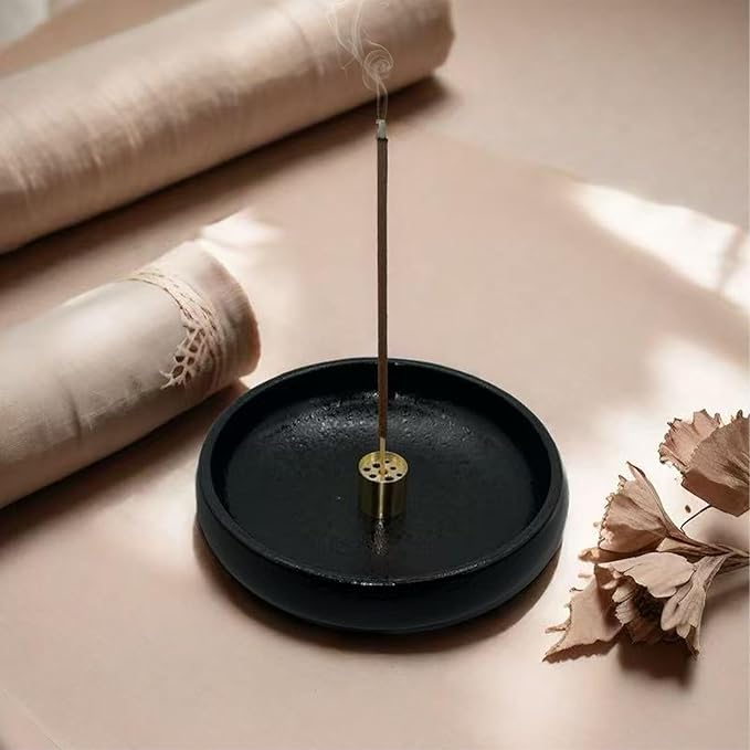 4 in 1 Natural Marble Incense Holder,Incense Holder for Sticks with Adjustable Angle, Incense Stick Holder with Ash Catcher,Stick Incense Burner,9 Holes Suitable for Most