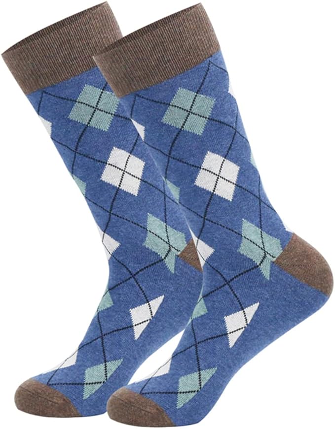 HHX YONLEE Dress Socks 5/6/10 Pairs Crew Argyle Colorful Cotton Novelty Casual Happy Fun