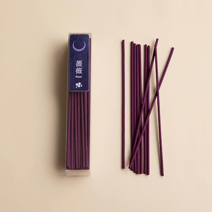 Asayu Japan Low Smoke Incense Sticks - Floral Set (Jasmine + Rose), 40gr (Each Scent 20g), for Yoga, Zen Meditation and Relaxation - Smokeless for Less Irritation