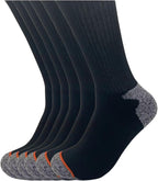 Aeonrow 5-Pairs Men's Weatherproof Vintage Outdoor Wool Blend Crew Calf Socks, Black, 6-12