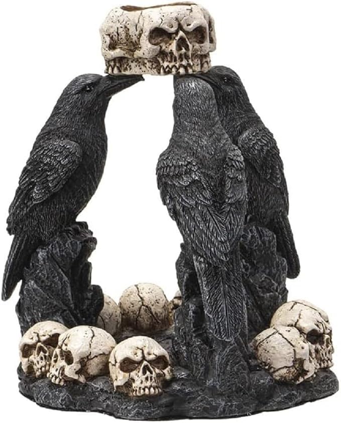 Pacific Giftware Raven Backflow Incense Burner, 5.25-inch Height, Cold Cast Resin