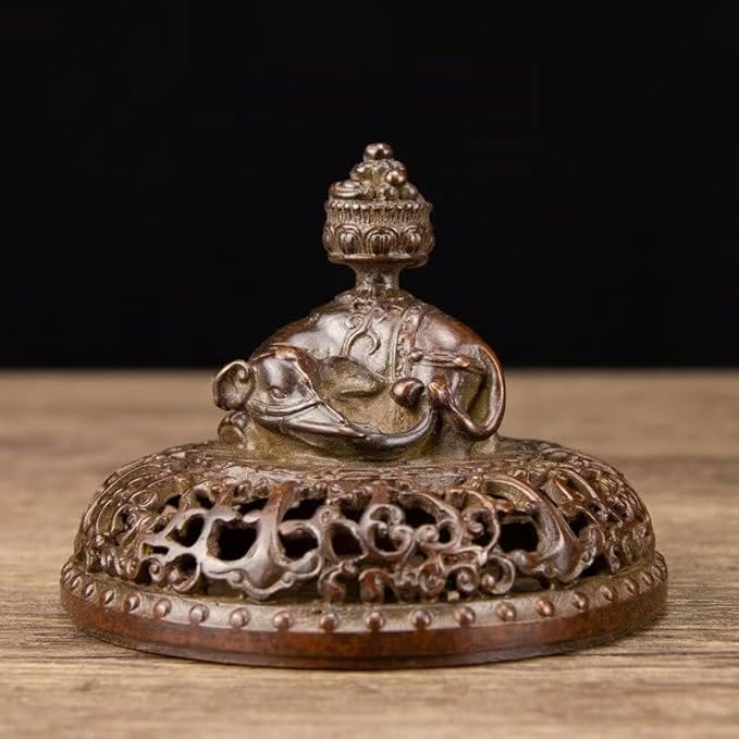 Copper Incense Burner Chinese Brass Incense Burner Kit Traditional Zen Incense Burner Antique Style Office Yoga Home Decor 7.9 * 5.9 * 8.3IN 6.3LB