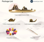 wellsee Incense Holder - Insence Cone Holder Waterfall Backflow Incense Burner with Sticks Holder & Cones, Tweezers