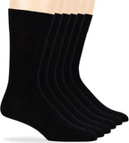 7BigStars Mens Dress Socks – 6 Pairs Crew, Soft Stay Up, Cotton Comfort for Business, Office, Big and Tall, Breathable