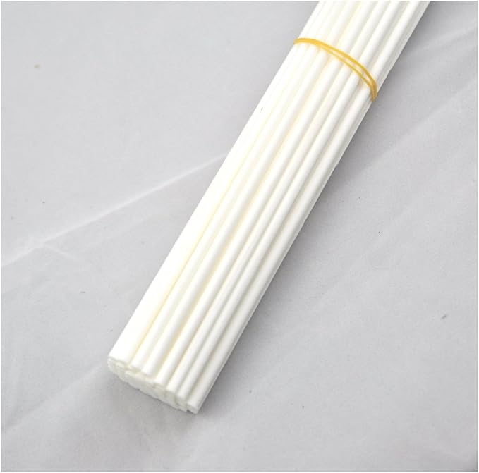 50 Pieces Fiber Reed Diffuser Replacement Refill Sticks for Aroma Fragrance (White, 10" x4mm)