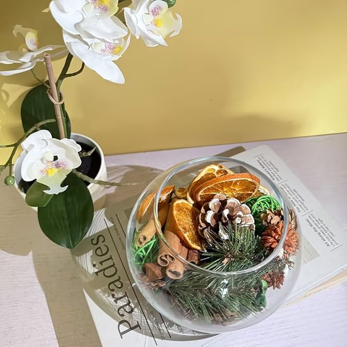 Qingbei Rina Christmas Potpourri Bags,Cinnamon/Apple/Pine Scented Potpourri Bowl Filler,Winter Holiday Decorative Dried Flowers,Home Fragrance Sachet of Petal, Vase Filler,2 Bags,20 oz(Red+Green)