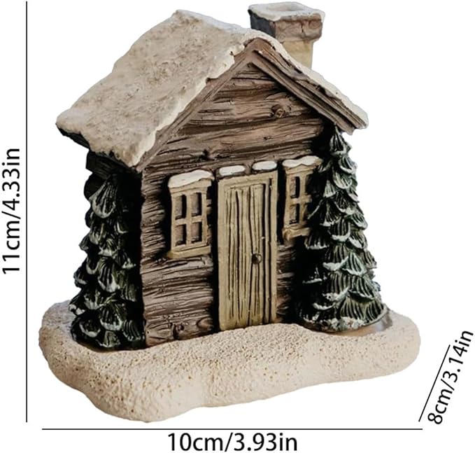 Log Cabin Incense Burner with Smoking Chimney, Resin Christmas Log Cabin Incense Cone Burner, Snowy Winter Rustic Aromatherapy Incenses Holder, Home Tabletop Christmas DecorIncense Burner(1PC)