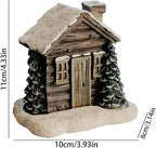 Log Cabin Incense Burner with Smoking Chimney, Resin Christmas Log Cabin Incense Cone Burner, Snowy Winter Rustic Aromatherapy Incenses Holder, Home Tabletop Christmas DecorIncense Burner(1PC)