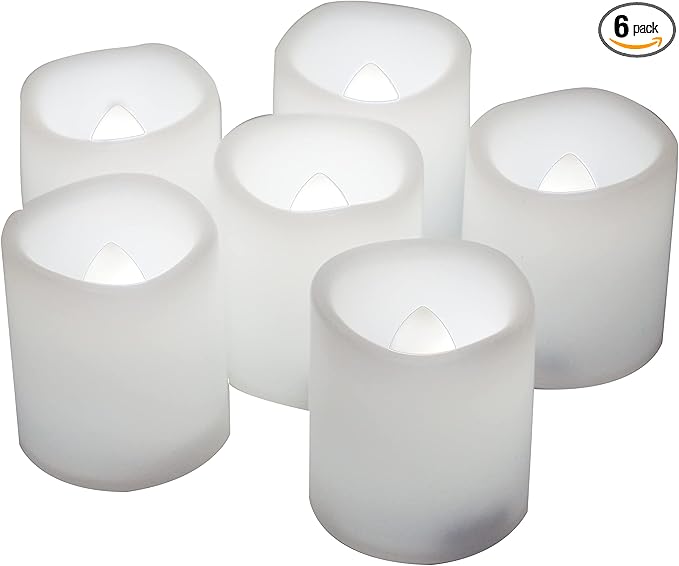 CANDLE CHOICE Battery Operated Flameless Votive Candles with Timer 6 PCS Long Lasting Realistic Flickering Electric LED Tea Lights for Wedding Party Halloween Christmas Decorations Battery Included