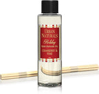 Urban Naturals Holiday Cranberry & Pine Scented Oil Reed Diffuser Refill | Cranberry, Holly Berries and Frosted Fir Needles | Includes a Free Set of Reed Sticks! 4 oz.