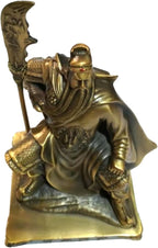 Guan Yu Sitting Statue,Chinese Fengshui Guan Gong Statues,Antique Bronze Finish Statues for Decoration car Home Office Tabletop,Historical Collection Good Lucky Gifts 5.12 Inch