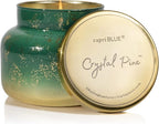 Capri Blue Glimmer Jar Candles - Luxury Holiday Scented Candles for Home - Long Lasting Soy Wax Blend - Scented Holiday & Home Decor - Crystal Pine Signature Jar (19 oz)