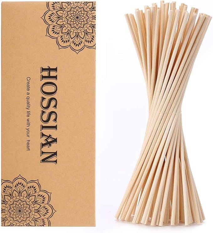 HOSSIAN Fiber Reed Diffuser Replacement Refill Sticks, Diffuser Refills, Spa, Aromatherapy (Primary Color 7.87" x 3mm)
