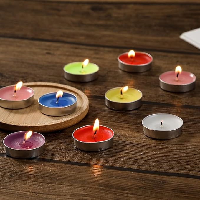 Tea Candles Wedding Party and Home Decoration Votive Parties Tealight Small Wishing Bulk 10 Pack with 1.5-2 Hours Extended Burn Time Mini for Birthday Halloween Emergency Family Gatherings(LVSE)