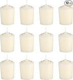 Mega Candles 12 pcs Unscented Ivory Votive Candles, Hand Poured Wax Candle 15 Hours 1.5 Inch x 2.25 Inch, Home Décor, Wedding Receptions, Centerpieces, Occasions, Events, Festivities, Meditations