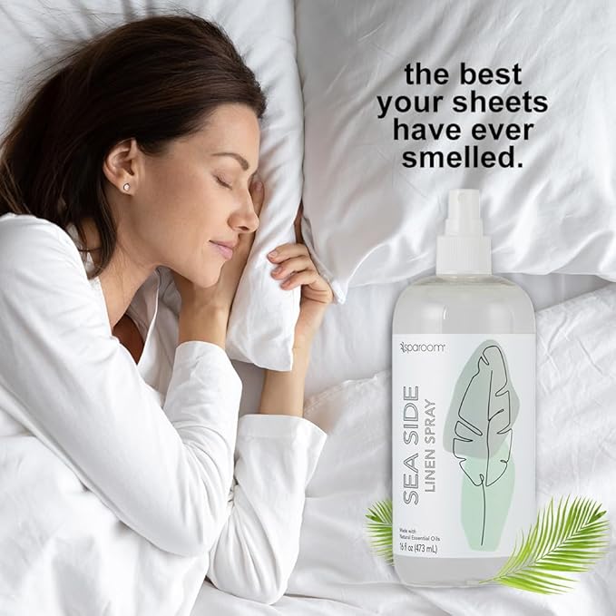 SpaRoom Aromatherapy Linen and Fragrant Room Spray Made with Essential Oils, 16 Ounces, Sea Side ~ Salty, Breezy, Coastal
