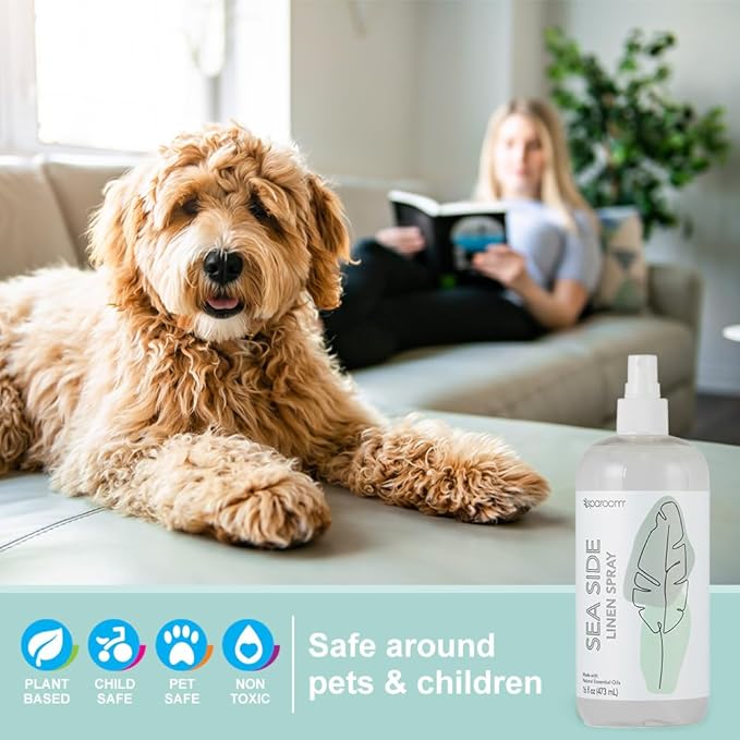 SpaRoom Aromatherapy Linen and Fragrant Room Spray Made with Essential Oils, 16 Ounces, Sea Side ~ Salty, Breezy, Coastal