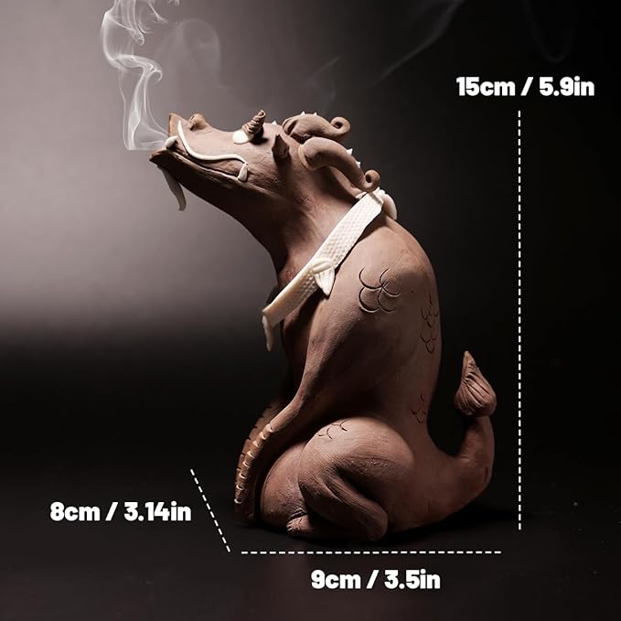 Pakoc This Handcrafted Ceramic Lotus-Patterned backflow Incense Burner is Ideal for Meditative Home Decor. The 5.9-inch Smoke Waterfall Effect is Perfect for a Tea Room or Study.