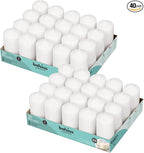 BOLSIUS White Pillar Candles - 2x4 Inches - 2 Packs = Total 40 Candles - 20+ Hours - Premium European Quality - Consistent Smokeless Flame - Unscented Dripless Pillars
