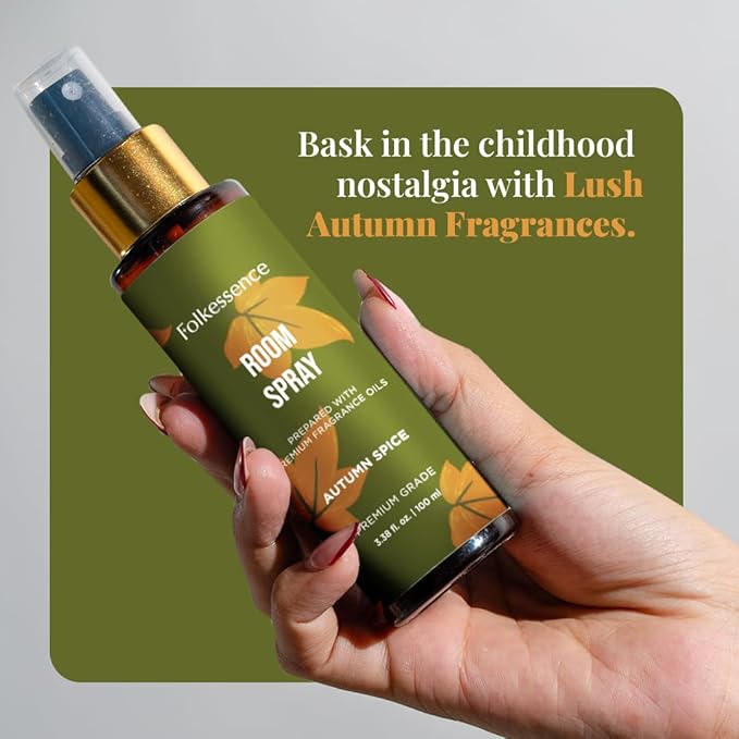 Folkulture Air Freshener - Odor Eliminator | Fragrance Spray for Bathroom, Shower, Home | Spice Scent or Fall Scents Room Spray for Living Rooms, Bathrooms with Natural Essential Oils | 3.38 Fl Oz