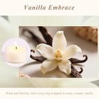 Scented Tea Lights Candles, Vanilla Embrace, 48 Pack – 100% Palm Wax Scented Tealights, Ivory Color, 6 Hour Long Burning, Vanilla Aromatherapy Tea Lights Candles for Relaxation, Home, Spa, Events